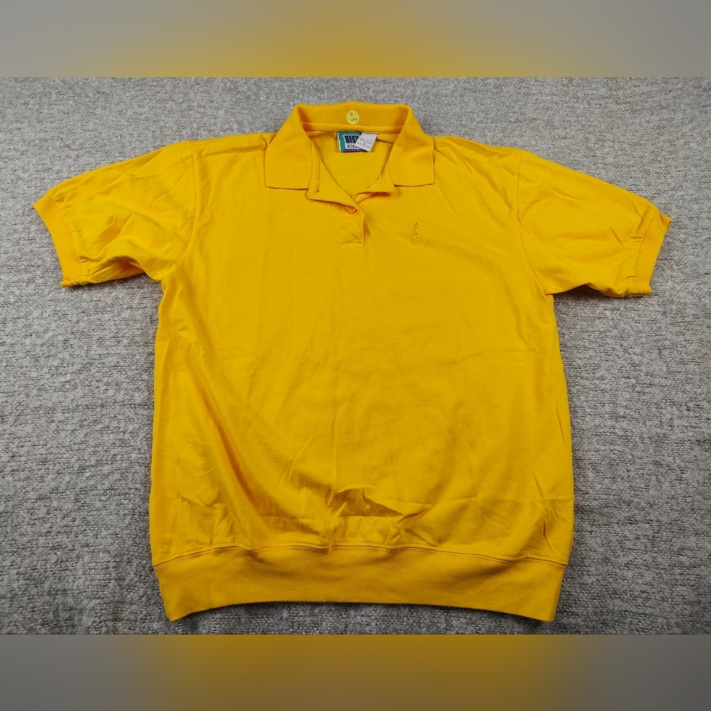 High Intensity Bright Yellow Polo Shirt Women Logo Medium Golf